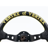 Vertex Forever Steering Wheel Aftermarket 13inch Yellow Stitch - Top JDM Store