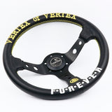 Vertex Forever Steering Wheel Aftermarket 13inch Yellow Stitch - Top JDM Store